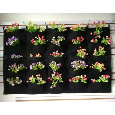 Floreira de jardim vertical suspensa com 25 bolsos, vasos e jardineiras de decoração vertical