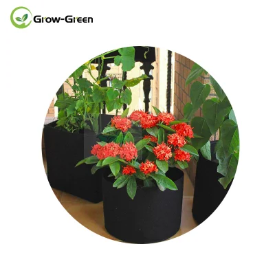Grow-Green 6-Pack 5 Galões Plant Grow Sacos para Batata/Vegetais/Vasos de Tecido de Aeração Não Tecido com Alças (Preto)